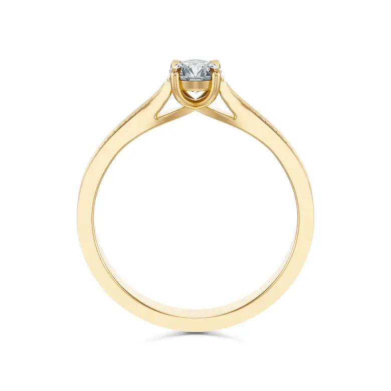 Pierścionek zaręczynowy złoty z diamentami